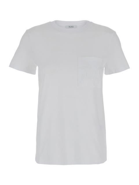 Max Mara Max Mara Women White T-Shirt With Pocket With Logo In Cotton Woman