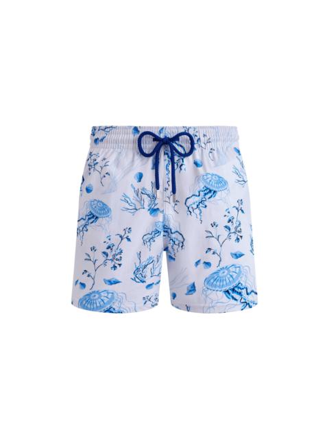 Vilebrequin Vilebrequin Stretch Short Swim Shorts Medusa and Shells in White at Nordstrom