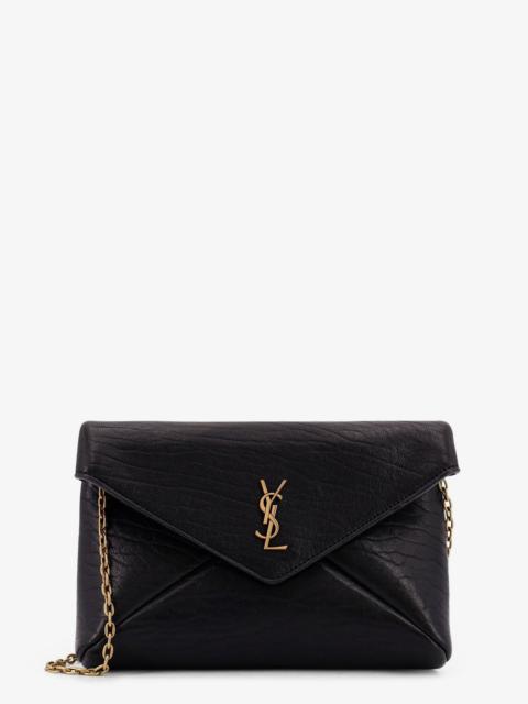 SAINT LAURENT Saint Laurent Leather Crossbody Bag With Metal Cassandre Logo