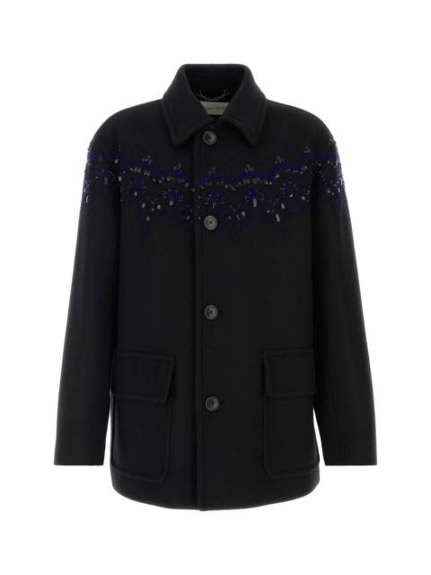 Dries Van Noten Dries Van Noten Men Black Wool Blend Randale Coat