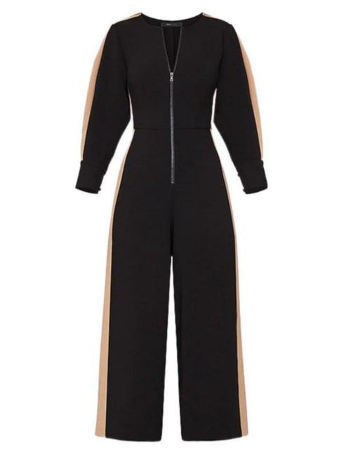 Other Designers Zip-front Cropped Wide Leg Jumpsuit