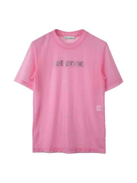 Rabanne Crystal Embellished Logo T-Shirt, Size X-Small