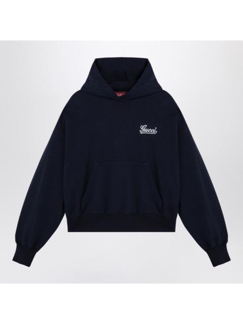 GUCCI Gucci Blue Hoodie With Logo Women