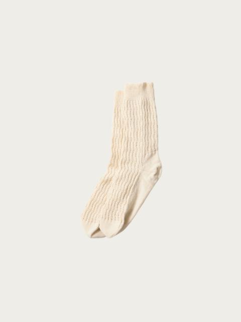 ROTOTO® Folk Crochet Socks - Ecru