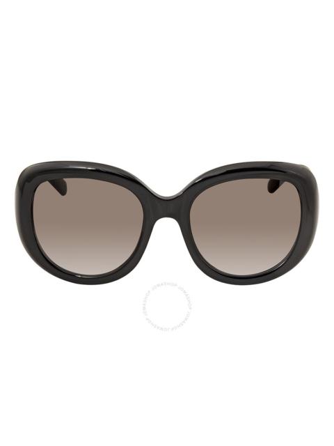 FERRAGAMO Salvatore Ferragamo Gradient Smoke Oval Ladies Sunglasses SF727S 001 53