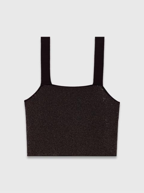 maje Strappy diamanté knit top