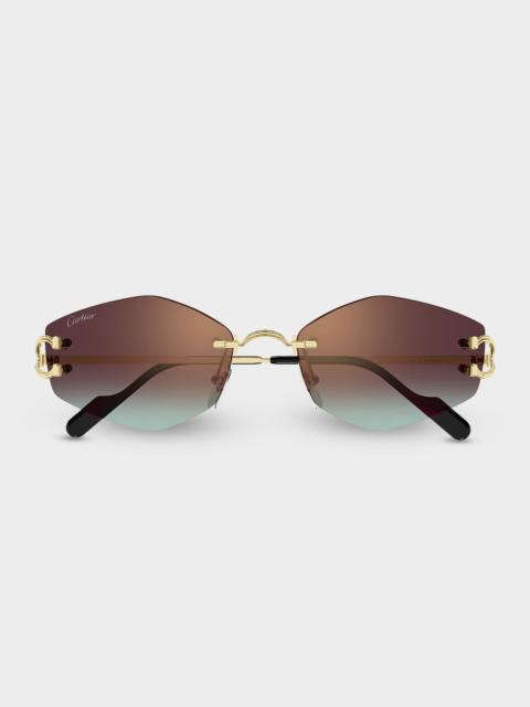 Cartier Première de Cartier 56mm Geometric Sunglasses