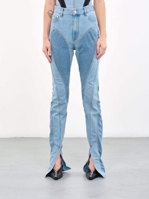 MUGLER Slit Spiral Jeans