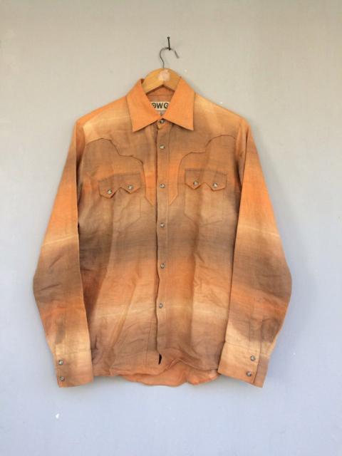 Japanese Brand - 2000s SLOW GUN Linen western shirt