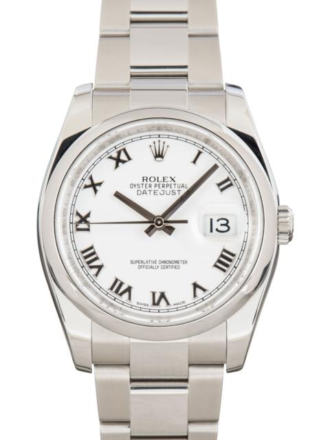 ROLEX Used Rolex Datejust 36 Ref 116200 White Roman Dial