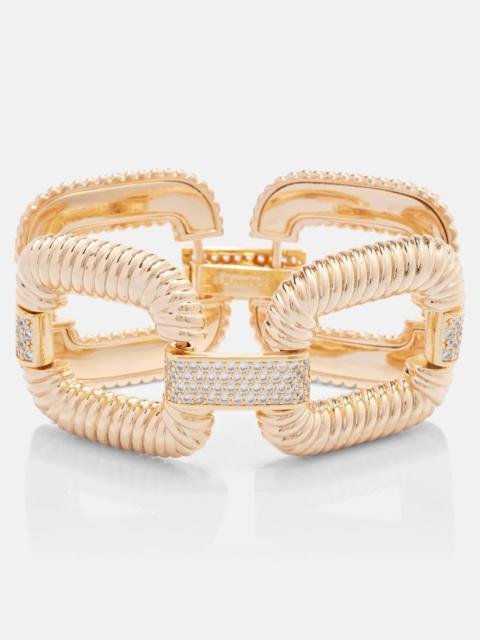 self-portrait Knocker crystal-embellished bracelet