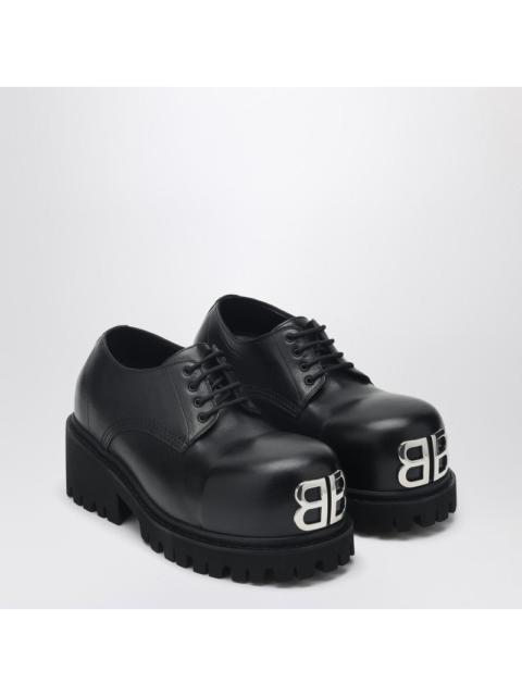 Balenciaga Black Leather Derby Stomper Shoe Men