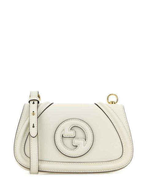 GUCCI Gucci Women Ivory Leather Small Gucci Blondie Crossbody Bag