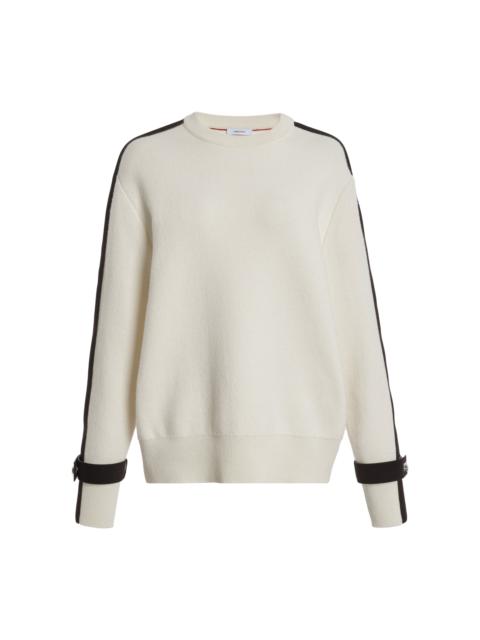 FERRAGAMO Hardware-Detailed Knit Wool Sweater white