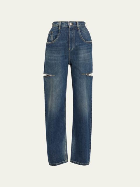 Maison Margiela Slash Slit Barrel-Leg Jeans