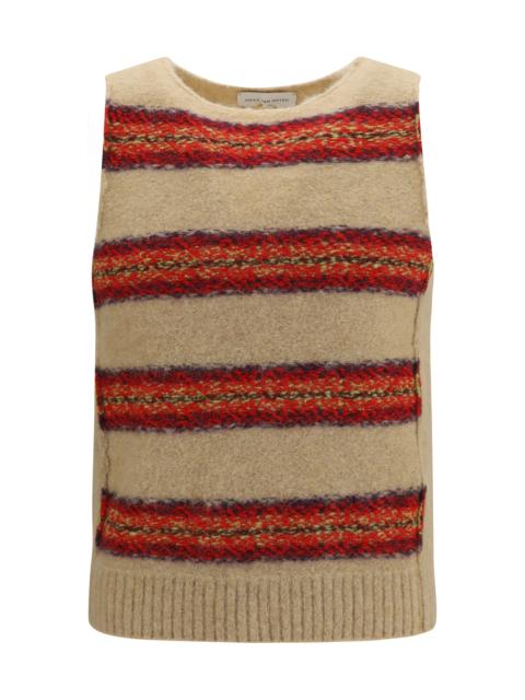 Dries Van Noten Dries Van Noten Striped Sleeveless Sweater Vest Ecru