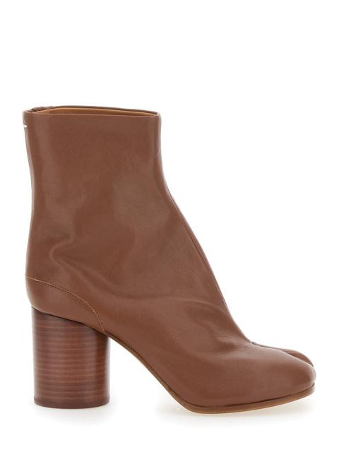 Maison Margiela Women 'Tabi' Brown High Heel Ankle Boots In Leather Woman