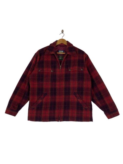 Other Designers Vintage - ✨Nice design red tartan wool fabric zipper jacket