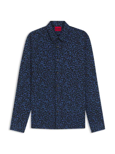 HUGO RELAXED-FIT SHIRT IN ABSTRACT-PRINT POPLIN