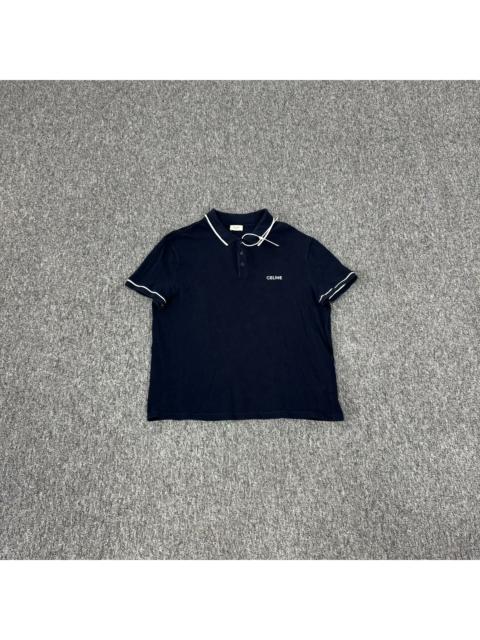 CELINE Celine navy blue striped short-sleeved polo shirt