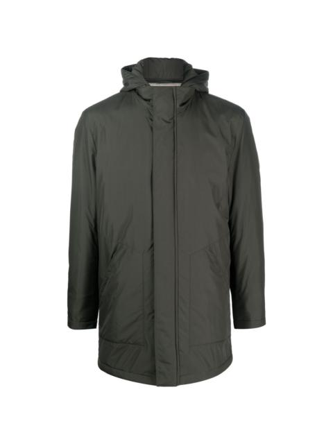 zip-fasten hooded coat