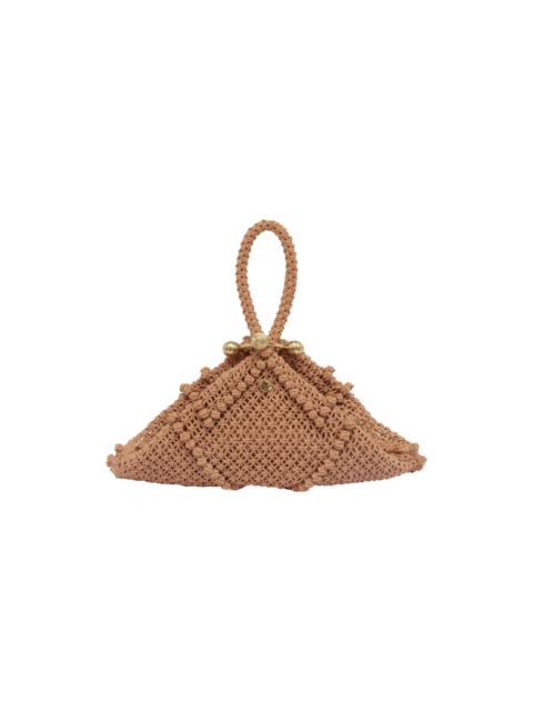 ALÉMAIS Mini Macrame Trapeze pouch Peche