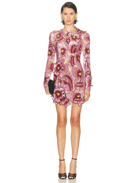 Oscar de la Renta Embroidered Cocktail Dress