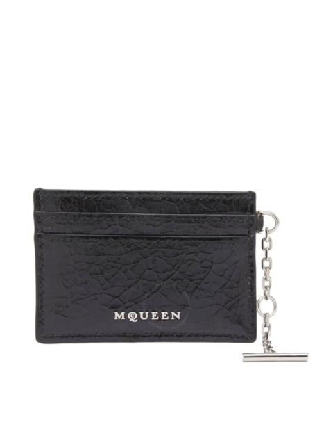 Alexander McQueen Alexander Mcqueen Black / Caramel / Silver Men's T-Bar Card Holder