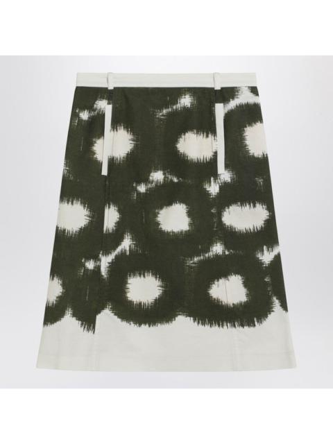 Prada Prada Cotton Skirt With Military Green Pattern Women