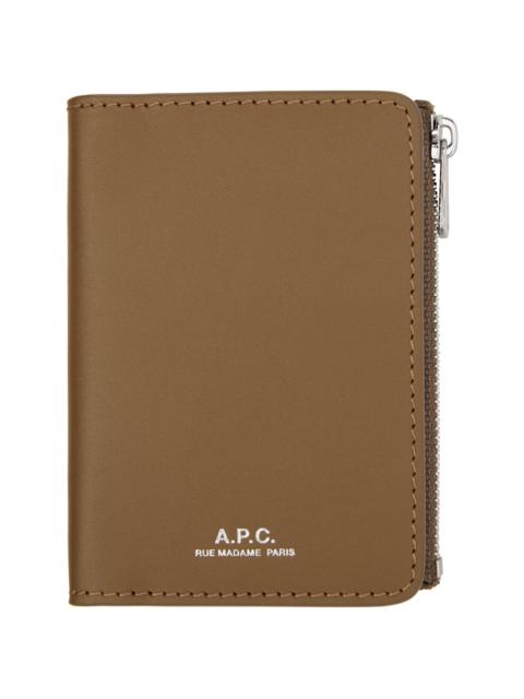 A.P.C. Brown Stefan Zip Card Holder