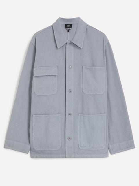A.P.C. Blue Grey Loose-Fit Overshirt Jacket