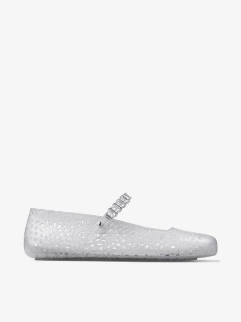 JIMMY CHOO The Jelly
Clear Jelly Ballerina Flats with Crystal Embellishment