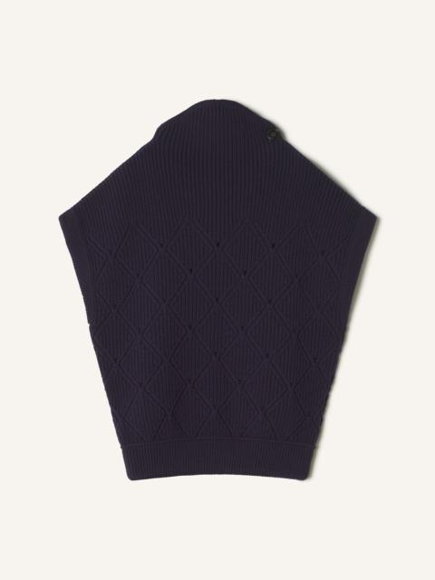 Lanvin SLEEVELESS DIAMOND DETAIL WOOL SWEATER