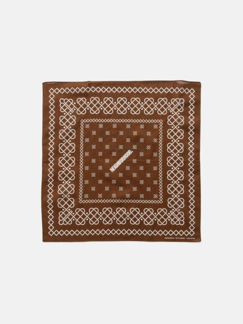 NEIGHBORHOOD Line Pattern Bandana Brown
