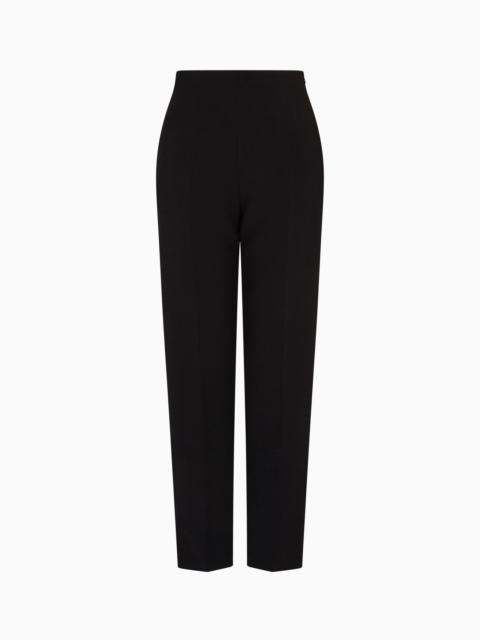 EMPORIO ARMANI BARK-EFFECT FLUID CRÊPE TROUSERS