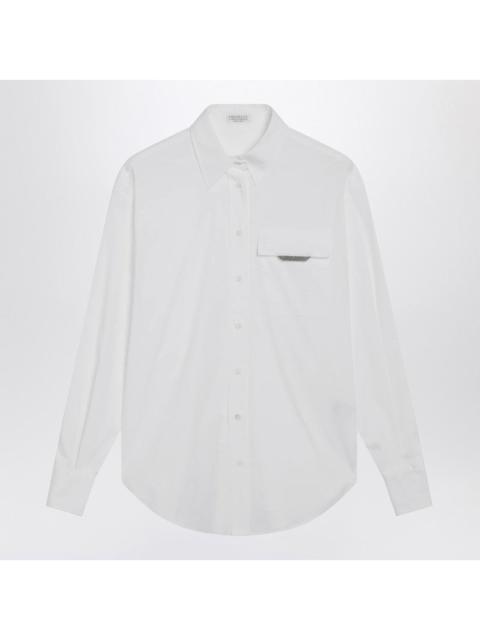 Brunello Cucinelli Brunello Cucinelli White Shirt With Shiny Flap Detail Women