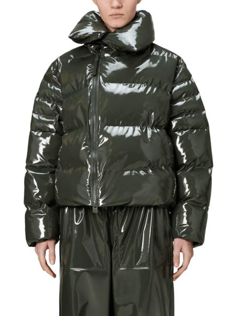 RAINS Rains Alta Vision Short Windproof & Waterproof Puffer Jacket in Swamp at Nordstrom