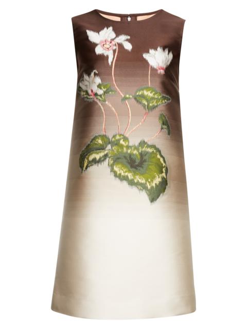 Oscar de la Renta Oscar de la Renta Chiné Cyclamen Sleeveless Dress in Mahogany Ombre at Nordstrom