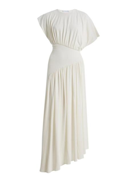 rabanne Gathered Jersey Maxi Dress ivory