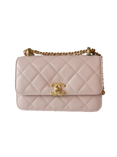 CHANEL Chanel Calfskin Quilted Mini Perfect Fit Flap Gold Hardware Light Pink
