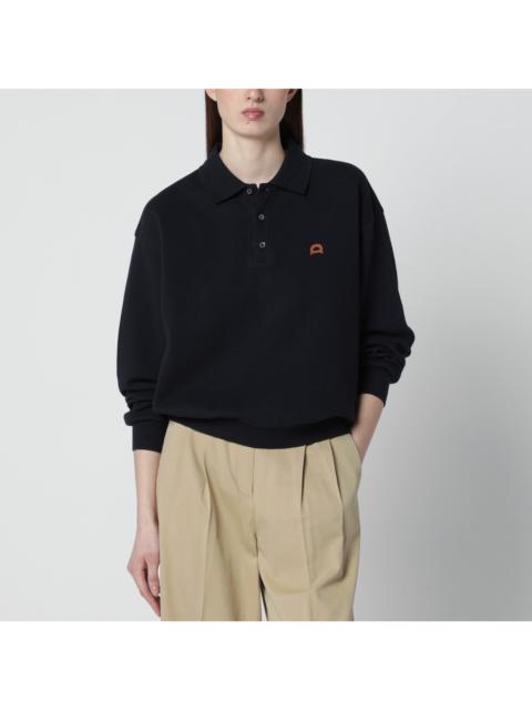 Dunst Dunst Navy Blue Polo Shirt With Leather Logo Women