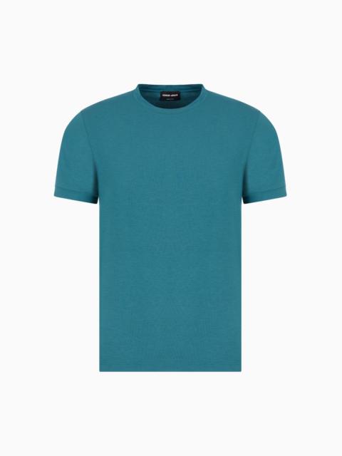 GIORGIO ARMANI Crew-neck short-sleeved T-shirt in stretch viscose jersey