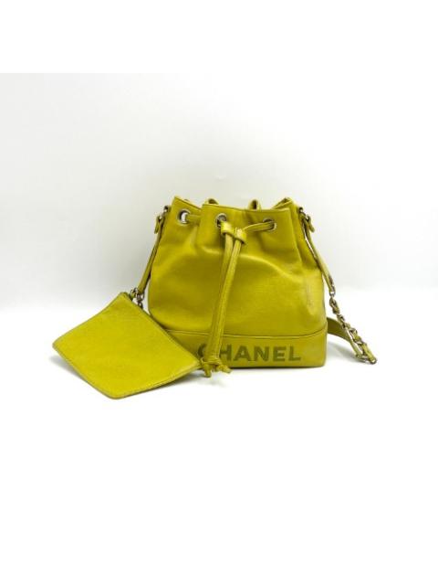 Chanel No. 4 Yellow Caviar Bucket Crossbody Bag