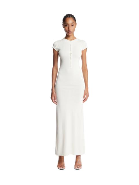 AYA MUSE White Maxi Dress with Buttons