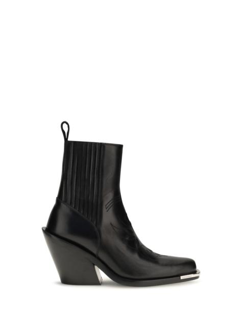 rabanne Rabanne Leather Cowboy Ankle Boots Black
