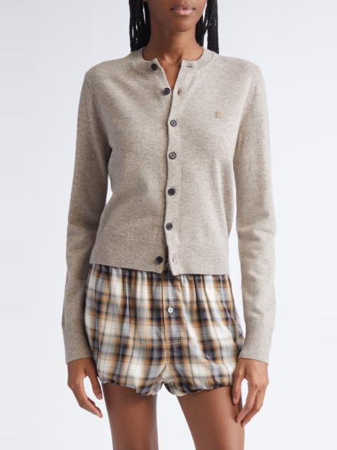 Acne Studios Acne Studios Keny Core Wool & Yak Hair Cardigan in Greige Melange at Nordstrom