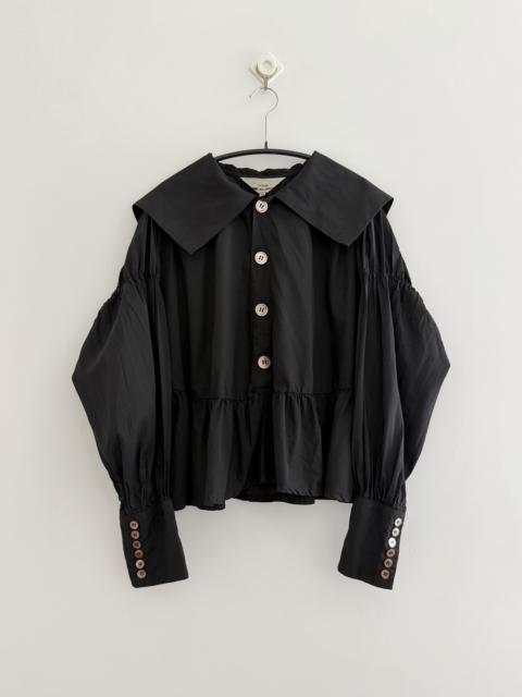 Comme Des Garçons Comme Des Garcons Black Pleated Collar Lapel Shirt