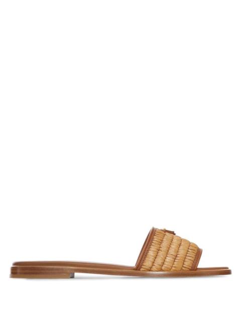 Prada Prada Women Leather Slides With Crochet Details