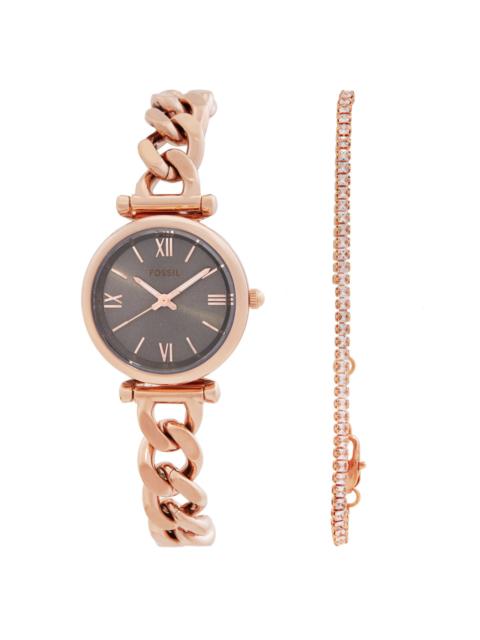 Other Designers Open Box - Fossil Carlie Quartz Grey Dial Ladies Watch ES5378SET