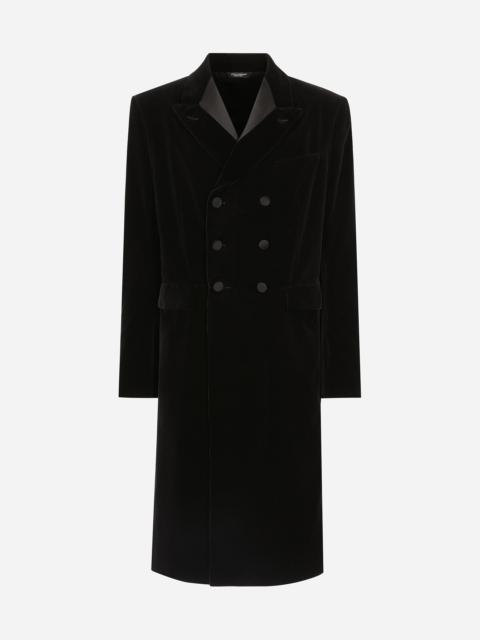 Dolce & Gabbana Velvet coat with satin details